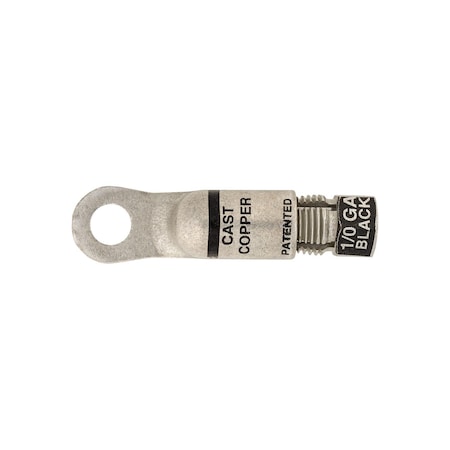Auveco Compression Copper Lug 3/8in Hole Size Black, 2PK 15620
