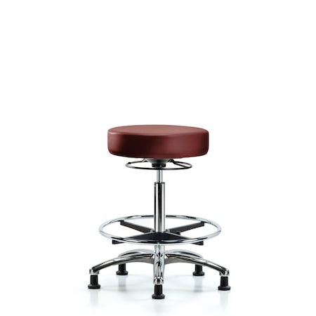 Blue Ridge Ergonomics Vinyl Stool, Chrome, High Bench, Foot Ring, Glides, Taupe BR-VHBSO-CR-CF-RG-8815