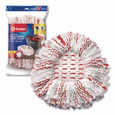O-Cedar EZWring Deep Clean Refill, Microfiber, Custom size for EZ Wring Mop System, Red/White 170500EA