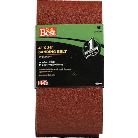 Do It Best 4''x36'' 50 Grit Hvy Dty Sanding Belt 353809GA