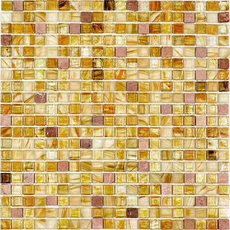Apollo Tile Mingles 11.6inx11.6in Glossy Beige and Pearl Glass Mosaic Wall and Floor Tile 18.69 sqft/case, 20PK MIX1588BG338A