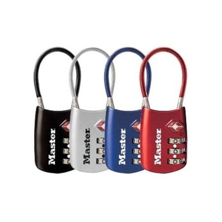 Master Lock No 4688D TSAAccepted Luggage Combination Padlock 2W Assorted Colors Price Each, PK4 4688D