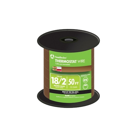 Southwire Thermostat Wire 50 ft. 18/2 Solid Copper Brown 64162122