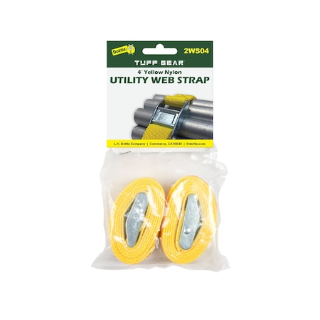 Dottie 4ft Yellow Nylon Web Straps, 2PK 2WS04