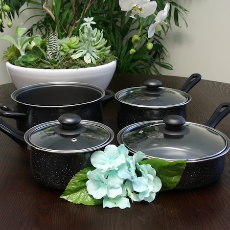 Gibson Home Casselman 7 piece Cookware Set in Black with Bakelite Handle 108169.07