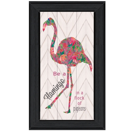 Homeroots Be A Flamingo Black Framed Print Wall Art 529780