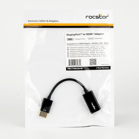 Rocstor DISPLAYPORT TO HDMI ADAPTER Y10A232-B1