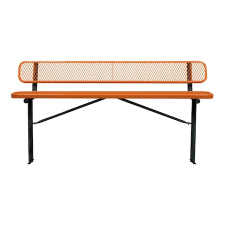 Leisure Craft Bench/Back, Ingroud Mount, 8ft., Orange B8WBIG-ORANGE