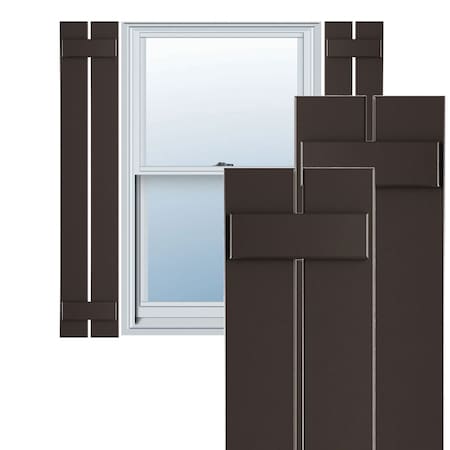 Ekena Millwork True Fit PVC Two Board Spaced Board-n-Batten Shutters, Raisin Brown, 11 1/4W x 67H, PR TFP101SBF11X067TB