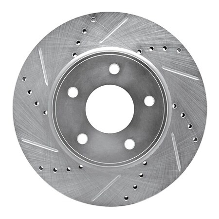Dynamic Friction Co DFC Brake Rotor - Drilled and Slotted - Silver 631-67103L