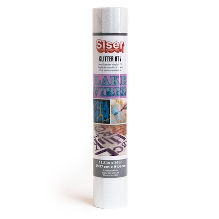 Siser Glitter HTV Heat Transfer Vinyl, 36in., Rainbow White MIGL1183679