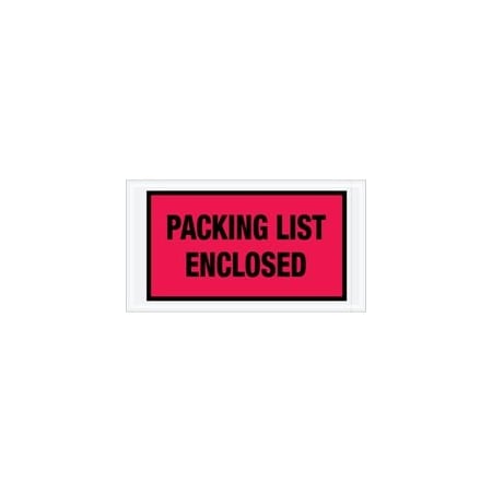 Bubblefast 5 1/2 x 10'' Red Full ''Packing List Enclosed'' Envelopes, 1000PK BFPL427