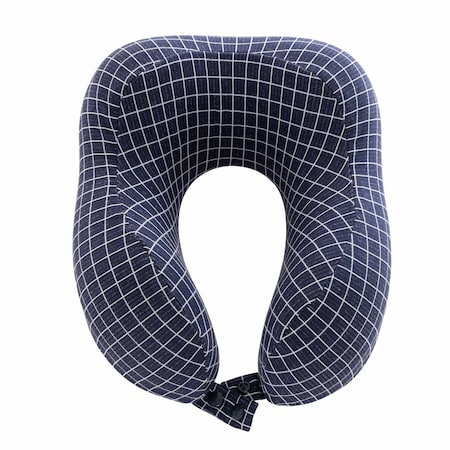 Home-Complete Travel Pillow Memory Foam Pillow with Washable Cover Neck Pillows for Sleeping, Navy HT-PILLOW2-NVY