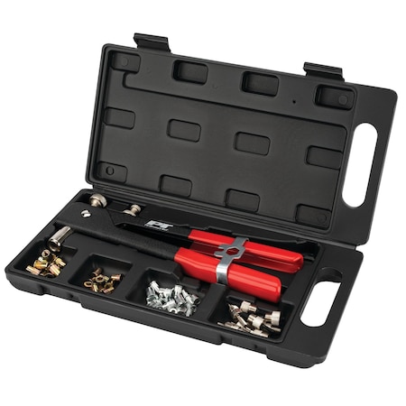 Performance Tool 49 pc. Threaded Insert Rivet Kit, SAE Metric Fasteners, Long Handle, Case W2003