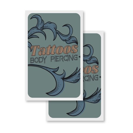 Signmission Tattoos Piercing, Vinyl Decals Only 24 Inch x 36 Inch, Vinyl Decal, 2PK DSB-2436-2PACK-30427