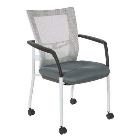 Office Star Products 8840W ProGrid Mesh Back Visitors Chair, White/Grey 8840W-2M