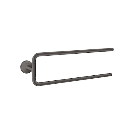 Axor Universal Circular Double Towel Bar, 20" in Brushed Black Chrome 42822340