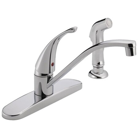 Delta Peerless Tunbridge P188500LF Kitchen Faucet with Side Spray, 1-Faucet Handle, 6-1/4" H Spout, Chrome P188500LF