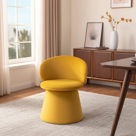 Homeroots Orange Upholstered Velvet Swivel Dining Side Chair 555860