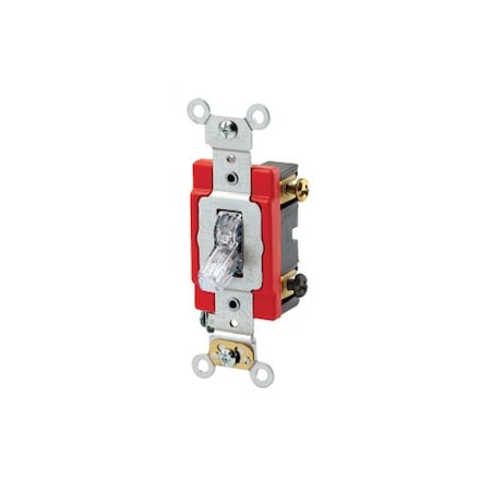 Leviton Wall Switch, 1 hp, Toggle, 20 A, Clear 1222-PLC