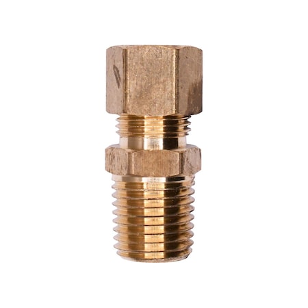 Auveco Brass Male Compression To Pipe Adapter 5/16in Tube 1/4in Pipe, 5PK 124