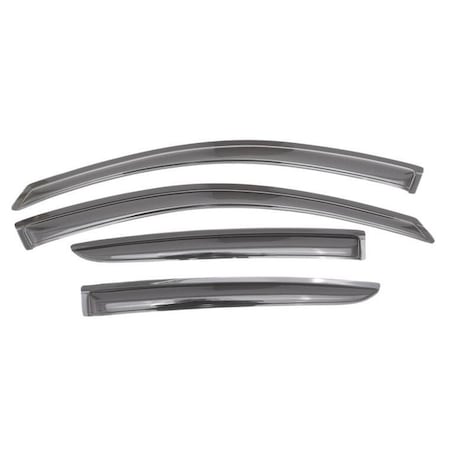 Ventshade Rainguards, Aerodynamic Design, Tape-On, Smoke, Acrylic, Set Of 4 94298