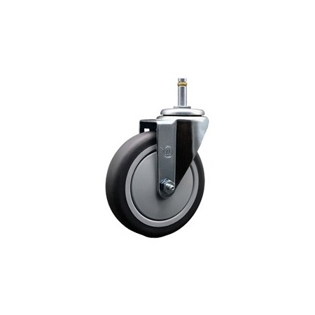 Service Caster 5'' Thermoplastic Rubber Wheel Swivel 7/16'' Grip Ring Stem Caster SCC-GR20S514-TPRB-716138