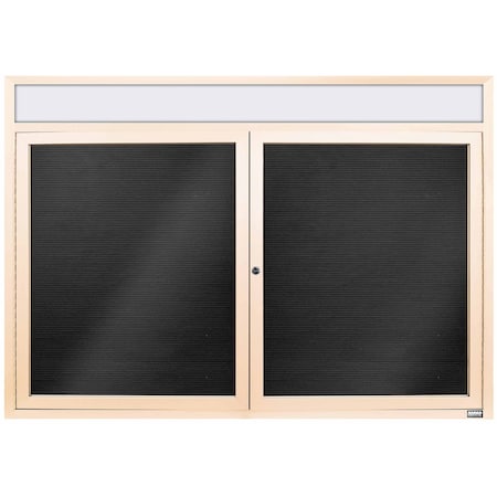Aarco Enclosed Letter Board Directory w/ Powder Coated Ivory Al Frame and Header, 36''Hx48''W, 2 Doors ADC3648HIV