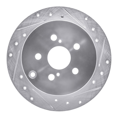 Dynamic Friction Co DFC Brake Rotor - Drilled and Slotted - Silver 631-76069R