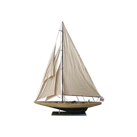 Handcrafted Decor Wooden Rustic Enterprise Model Sailboat Decoration- 60 in. R -ENTERPRISE60