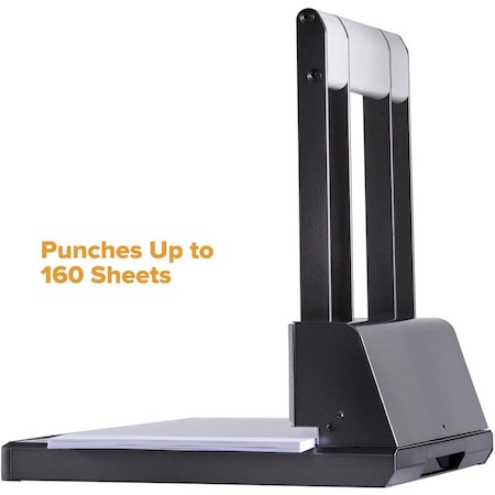 Bostitch ThreeHole Paper Punch, 160 Sheet, Blk/Slvr BOS03200