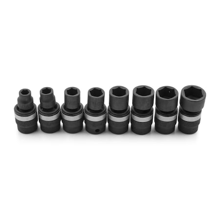 Genius Tools 8PC 3/8in Dr. SAE Swivel Impact Socket Set TG-308S