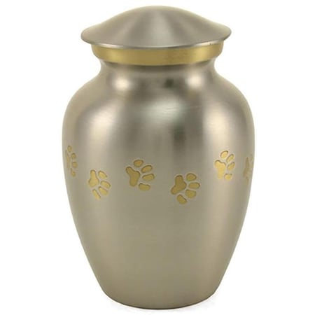 Jorgensen Laboratories Jorvet-Small Pawprint Urn, Classic Pewter J0316PPPXS