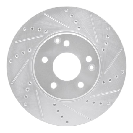 Dynamic Friction Co DFC Brake Rotor - Drilled and Slotted - Silver 631-63048R