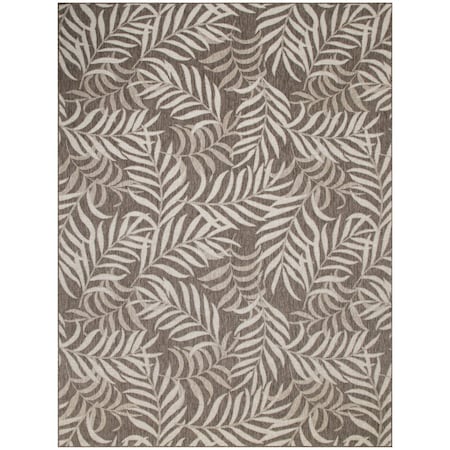 Homeroots 8' X 10' Brown And Ivory Palm Leaf Indoor Outdoor Area Rug 550208