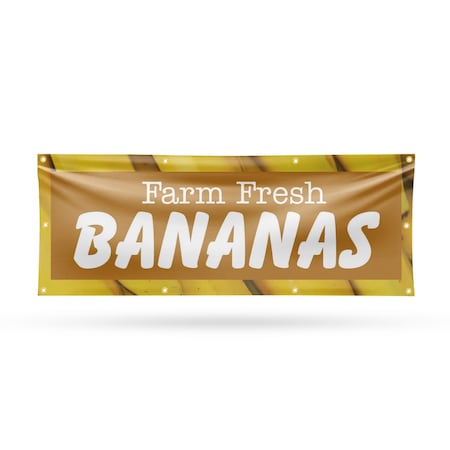 Signmission Farm Fresh Bananas, 36 Inch x 96 Inch, Vinyl Banner B-96-30576