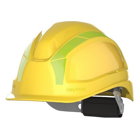 Hexarmor Safety Helmets, HDPE, 6 Point Ratchet, Type 1, Class E, Yellow 16-13003Y