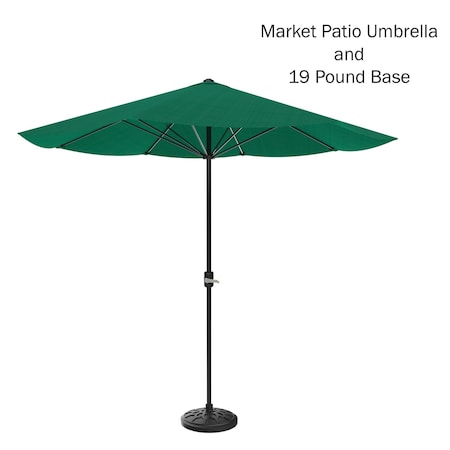 Pure Garden 9-Foot Patio Umbrella with Base, Hunter Green 50-LG1032B