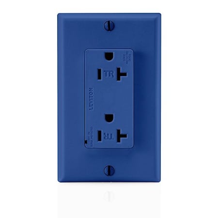 Leviton Plugs&Rcptcls, 20A, 125VAC, Bl, Polycarb T5380-B