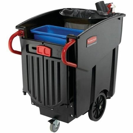 Rubbermaid Commercial Mega Brute Mobile Container, Rectangular, Plastic, 120 gal, Black FG9W7300BLA