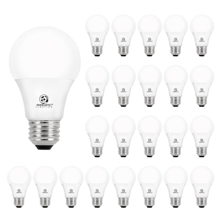 E Energetic Lighting A19 LED Light Bulb, 40W Equiv. 5W, Non-Dimmable, 450lm, 5000K daylight, E26 Medium Base, ETL Listed, 24PK YGA03C70-5W-850-24P