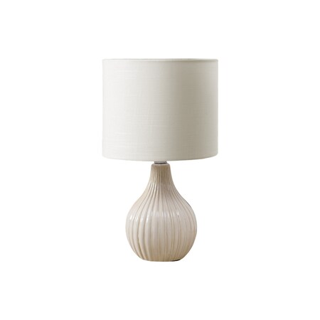 Monarch Specialties Lighting, 17"h, Table Lamp, Beige Ceramic, Ivory / Cream Shade, Contemporary, Modern I 9776