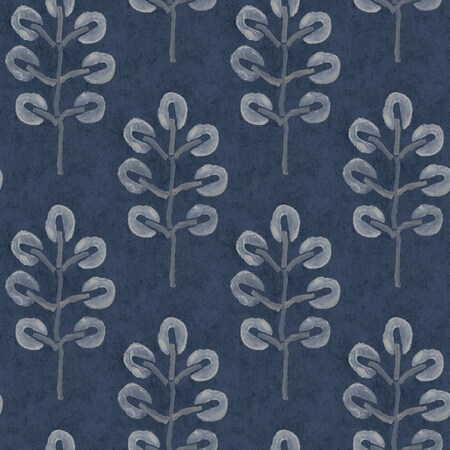 Chesapeake Plum Tree Dark Blue Botanical Wallpaper 3124-13872