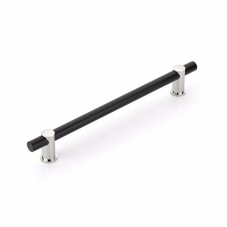 Schaub 12in Center to Center Fonce Matte Black Appliance Pull Polished Nickel Finish 422-MB-PN