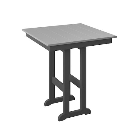 Polybird 33" SQUARE TABLE "COUNTER HEIGHT"     LIGHT GRAY AND CHARCOAL POLYBIRD P18-C