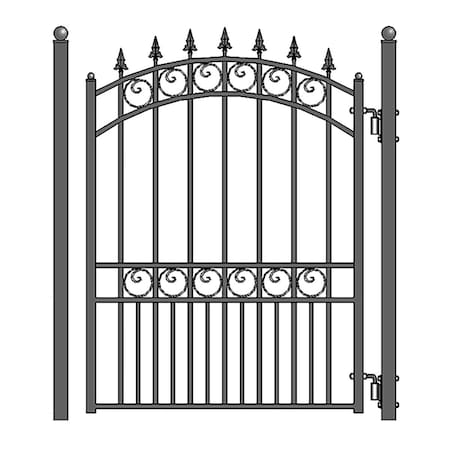Aleko 5 ft. London Style Iron Pedestrian Gate, Black PGLON-UNB