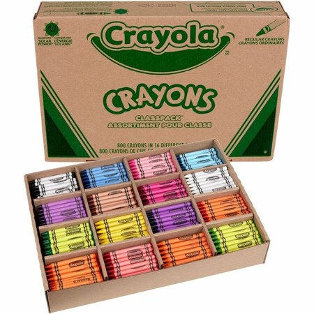 Crayola Crayon Classpack, 16-Color Combo, 800PK 52-8016