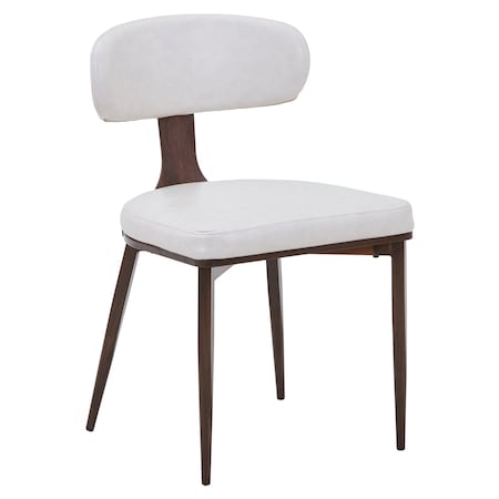 Leisuremod Dilenny Faux Leather Dining Chair - Modern Padded Side Chair with Steel Legs DC49CR