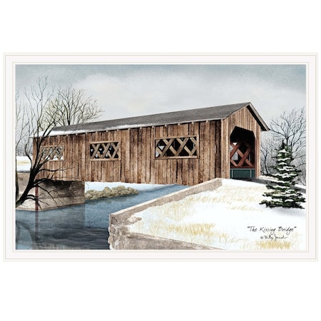 Homeroots The Kissing Bridge 5 White Framed Print Wall Art 404468