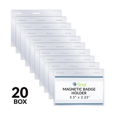 C-Line Products 3-1/2"x 2-1/4" Self-Laminating Magnetic Style Name Badge Holder Kit, 20/BX 92823